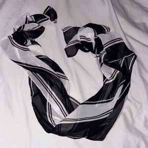 Elegant Black and White Striped Scarf